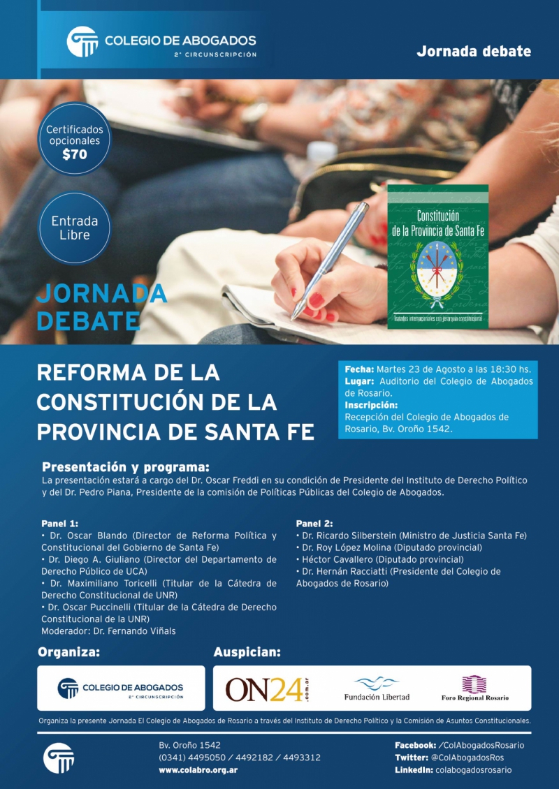 Jornada Debate: "Reforma de la Constitución de la Provincia de Santa Fe"